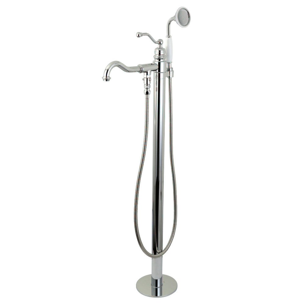 Kingston Brass KS7131ABL English Country Freestanding Tub Faucet with Hand Shower, Polished Chrome - BNGBath