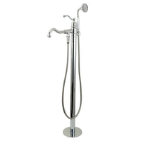 Thumbnail for Kingston Brass KS7131ABL English Country Freestanding Tub Faucet with Hand Shower, Polished Chrome - BNGBath