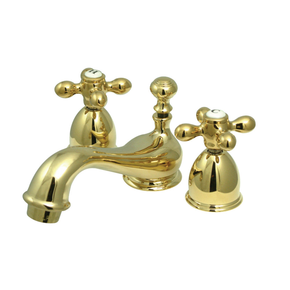 Kingston Brass KS3952AX Restoration Mini-Widespread Bathroom Faucet, Polished Brass - BNGBath