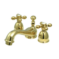 Thumbnail for Kingston Brass KS3952AX Restoration Mini-Widespread Bathroom Faucet, Polished Brass - BNGBath