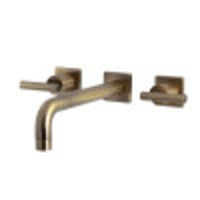 Thumbnail for Kingston Brass KS6023CML Manhattan Wall Mount Tub Faucet, Antique Brass - BNGBath