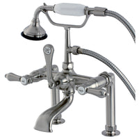 Thumbnail for Aqua Vintage AE103T8BAL Heirloom Deck Mount Clawfoot Tub Faucet, Brushed Nickel - BNGBath