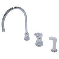 Thumbnail for Kingston Brass KS811C Widespread Kitchen Faucet, Polished Chrome - BNGBath