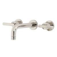 Thumbnail for Kingston Brass KS8126CML Manhattan 2-Handle 8 in. Wall Mount Bathroom Faucet, Polished Nickel - BNGBath