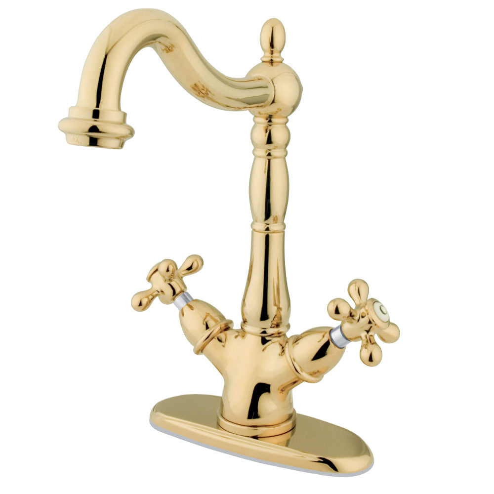 Kingston Brass KS1492AX Vessel Sink Faucet, Polished Brass - BNGBath