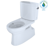 Thumbnail for TOTO Vespin II Two-Piece Elongated 1.28 GPF Universal Height Skirted Toilet with CeFiONtect and Right-Hand Trip Lever,  - CST474CEFRG#01 - BNGBath