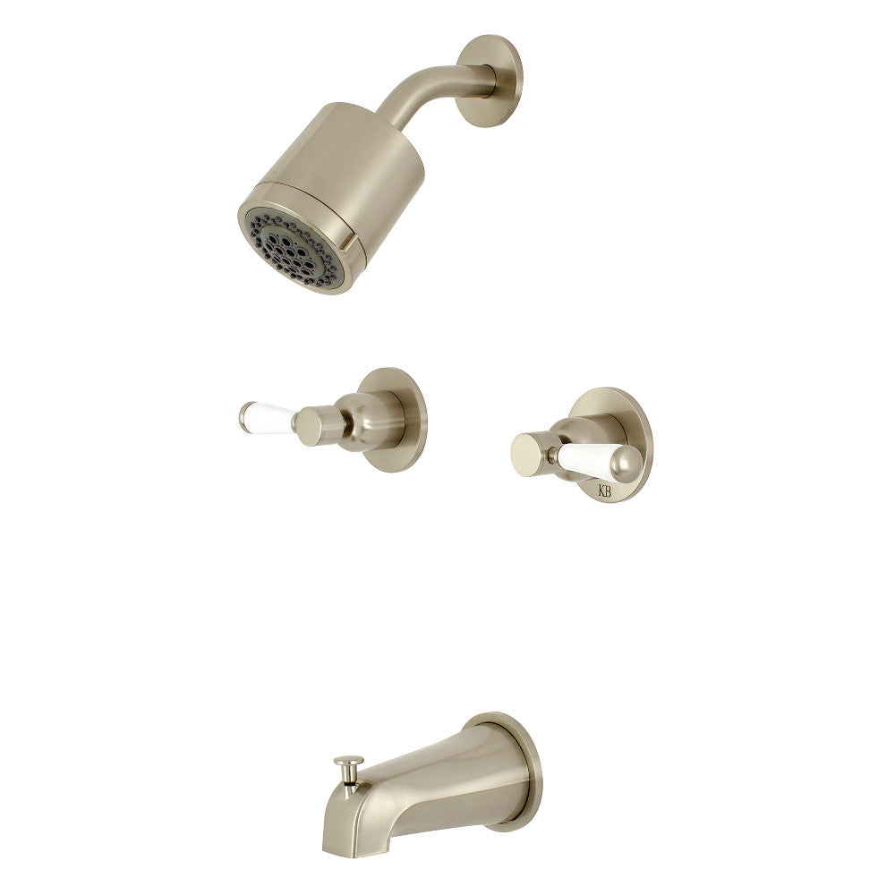 Kingston Brass KBX8148DPL Paris Two-Handle Tub and Shower Faucet, Brushed Nickel - BNGBath