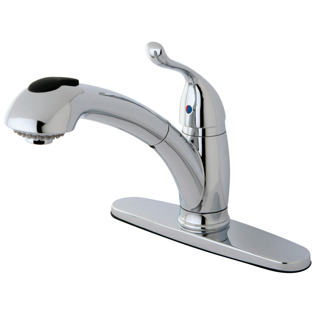 Kingston Brass KB5701YL Yosemite Single-Handle Pull-Out Kitchen Faucet, Polished Chrome - BNGBath