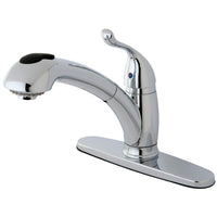 Thumbnail for Kingston Brass KB5701YL Yosemite Single-Handle Pull-Out Kitchen Faucet, Polished Chrome - BNGBath