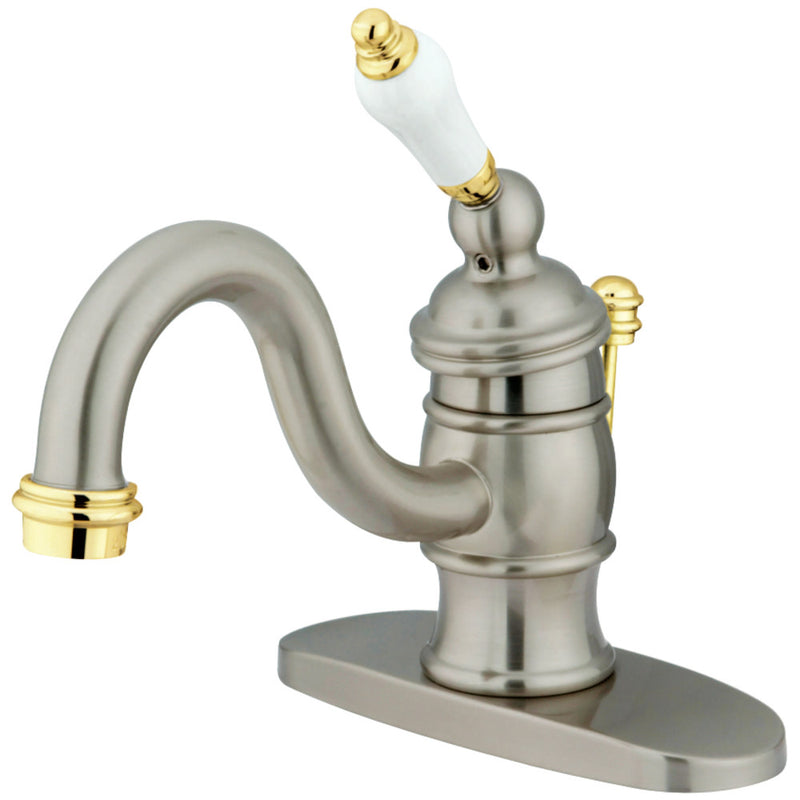 Kingston Brass KB3409PL Victorian 4" Centerset Single Handle Bathroom Faucet, Brushed Nickel/Polished Brass - BNGBath