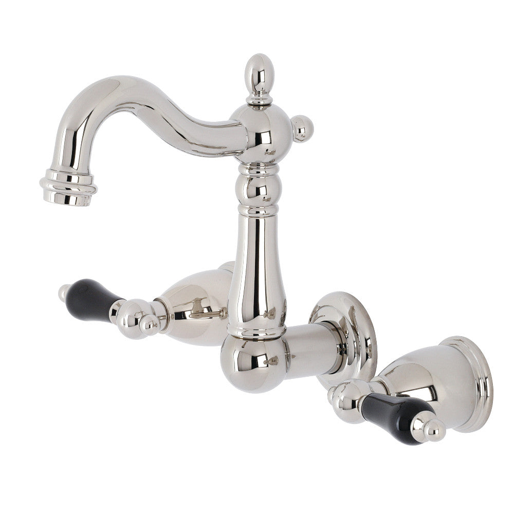 Kingston Brass KS1226PKL Duchess Two-Handle Wall Mount Bathroom Faucet, Polished Nickel - BNGBath