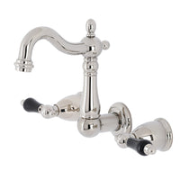 Thumbnail for Kingston Brass KS1226PKL Duchess Two-Handle Wall Mount Bathroom Faucet, Polished Nickel - BNGBath