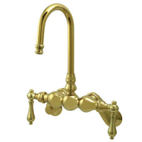 Thumbnail for Kingston Brass CC81T2 Vintage Adjustable Center Wall Mount Tub Faucet, Polished Brass - BNGBath