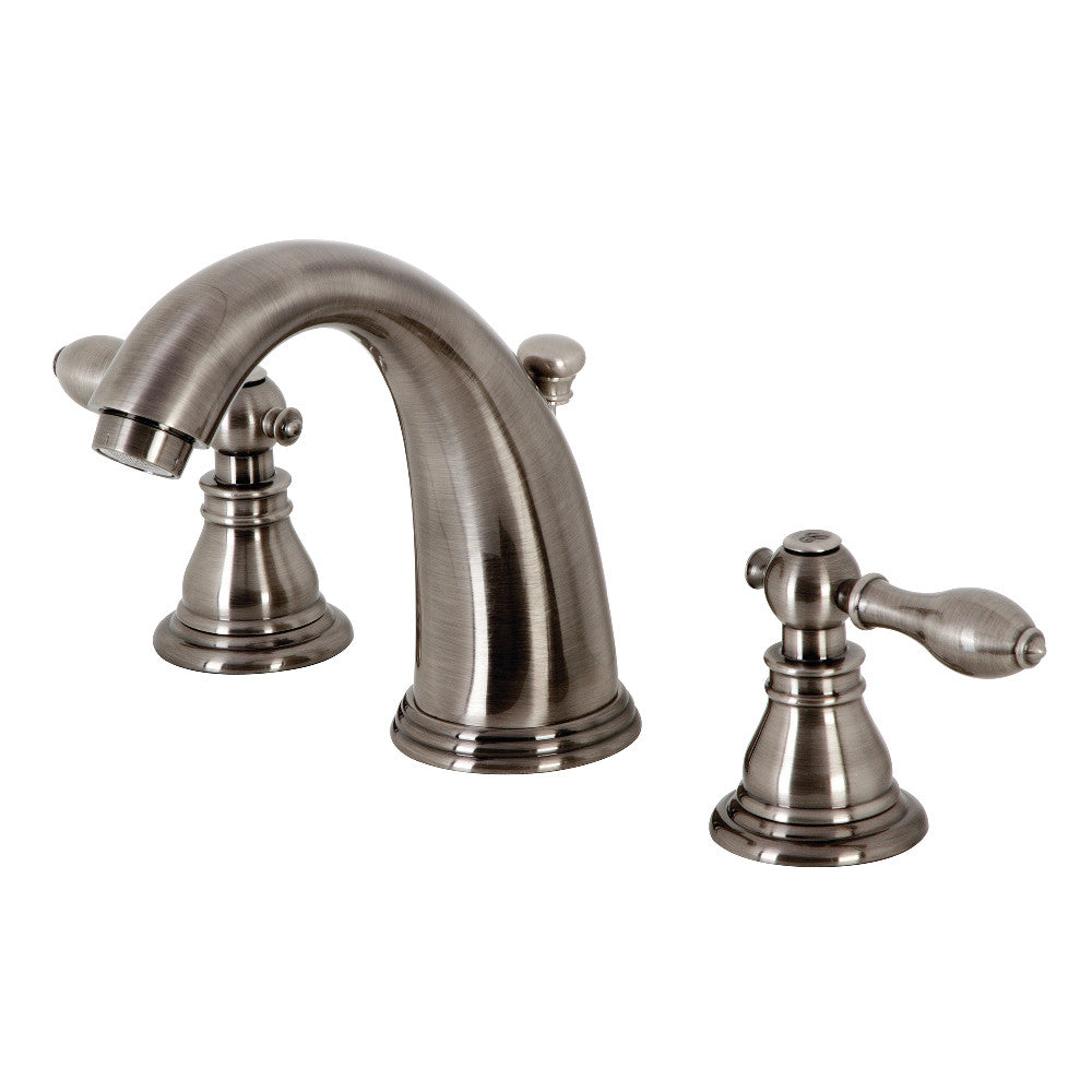 Kingston Brass KB983ACL American Classic Widespread Bathroom Faucet with Retail Pop-Up, Black Stainless - BNGBath
