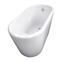 Thumbnail for Aqua Eden VTDE512628 51-Inch Acrylic Freestanding Tub with Drain and Integrated Seat, White - BNGBath
