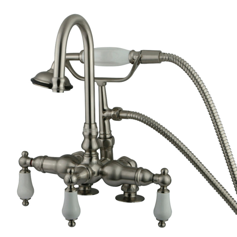 Kingston Brass CC15T8 Vintage 3-3/8-Inch Deck Mount Tub Faucet, Brushed Nickel - BNGBath