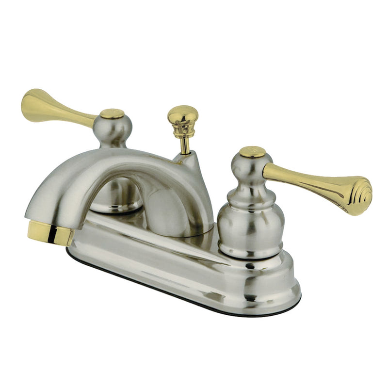 Kingston Brass KB3609BL 4 in. Centerset Bathroom Faucet, Brushed Nickel/Polished Brass - BNGBath