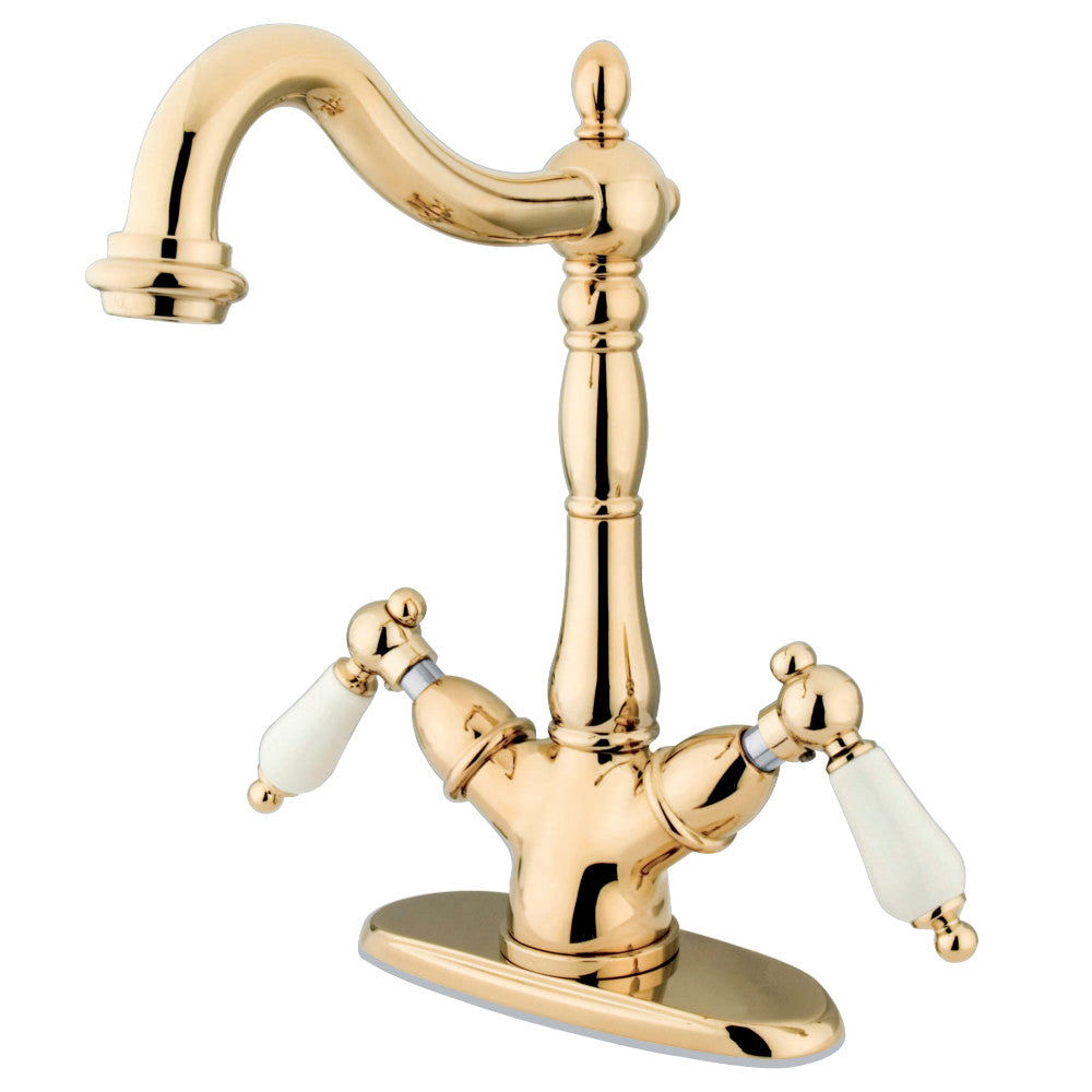 Kingston Brass KS1492PL Vessel Sink Faucet, Polished Brass - BNGBath