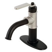 Thumbnail for Kingston Brass KSD2826KL Whitaker Single-Handle Bathroom Faucet with Push Pop-Up, Matte Black/Polished Nickel - BNGBath