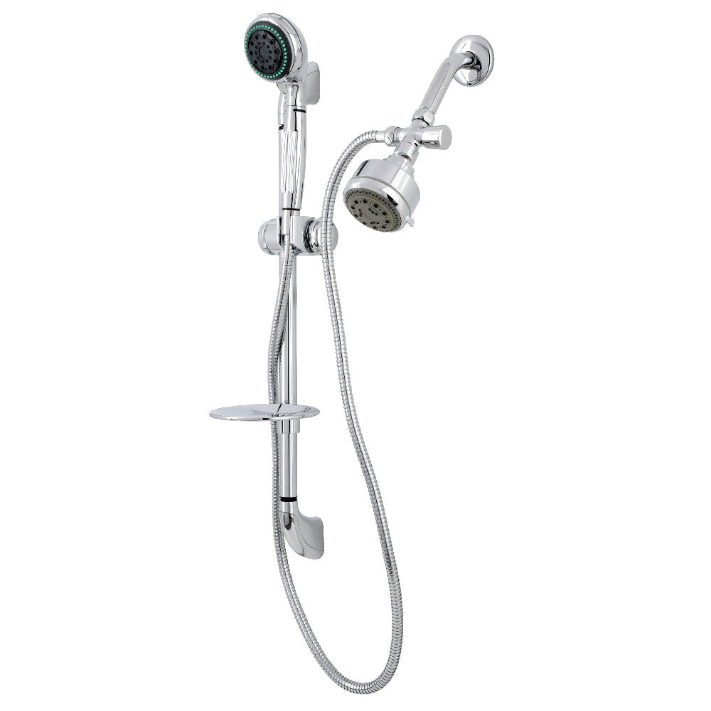 Kingston Brass KSK2521SG1 Shower System with Slide Bar and Hand Shower, Polished Chrome - BNGBath
