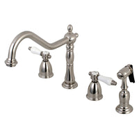 Thumbnail for Kingston Brass KB1798BPLBS Widespread Kitchen Faucet, Brushed Nickel - BNGBath