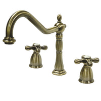 Thumbnail for Kingston Brass KB1793AXLS Widespread Kitchen Faucet, Antique Brass - BNGBath