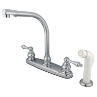 Thumbnail for Kingston Brass KB711AL Victorian Centerset Kitchen Faucet, Polished Chrome - BNGBath