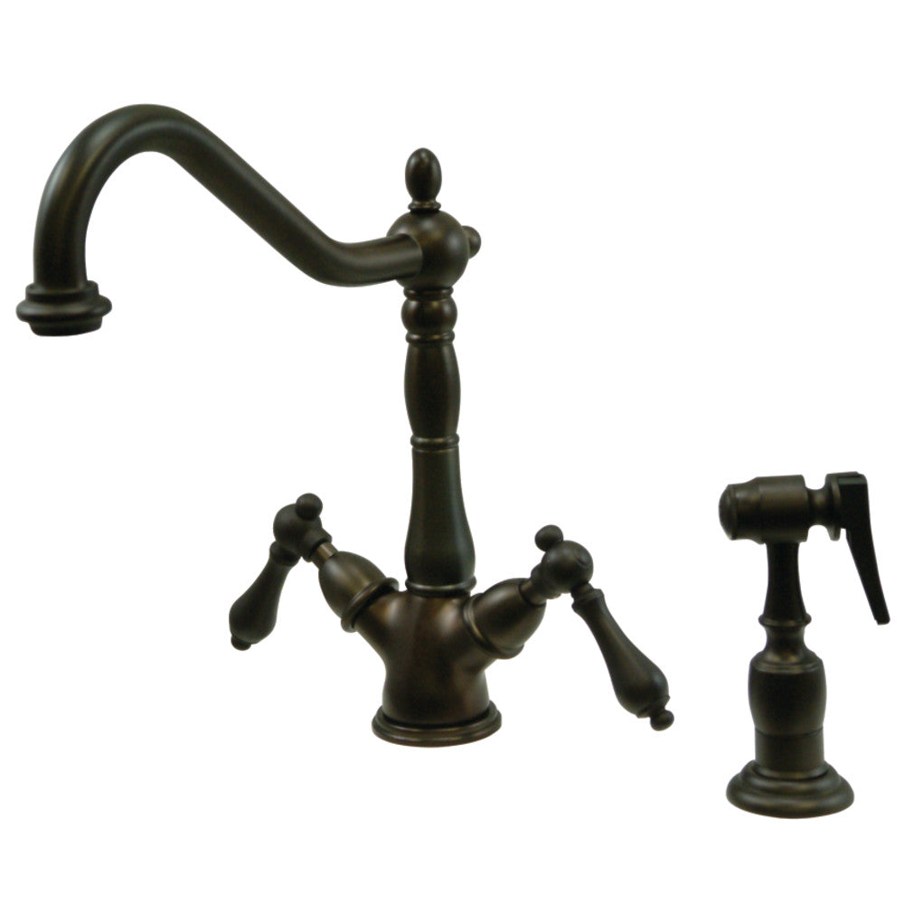 Kingston Brass KS1235ALBS 8-Inch Kitchen Faucet, Oil Rubbed Bronze - BNGBath