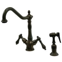 Thumbnail for Kingston Brass KS1235ALBS 8-Inch Kitchen Faucet, Oil Rubbed Bronze - BNGBath