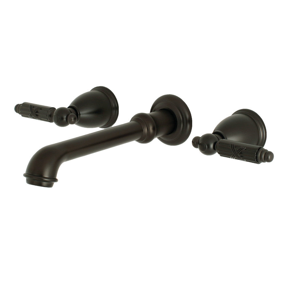 Kingston Brass KS7125GL Georgian Two-Handle Wall Mount Bathroom Faucet, Oil Rubbed Bronze - BNGBath