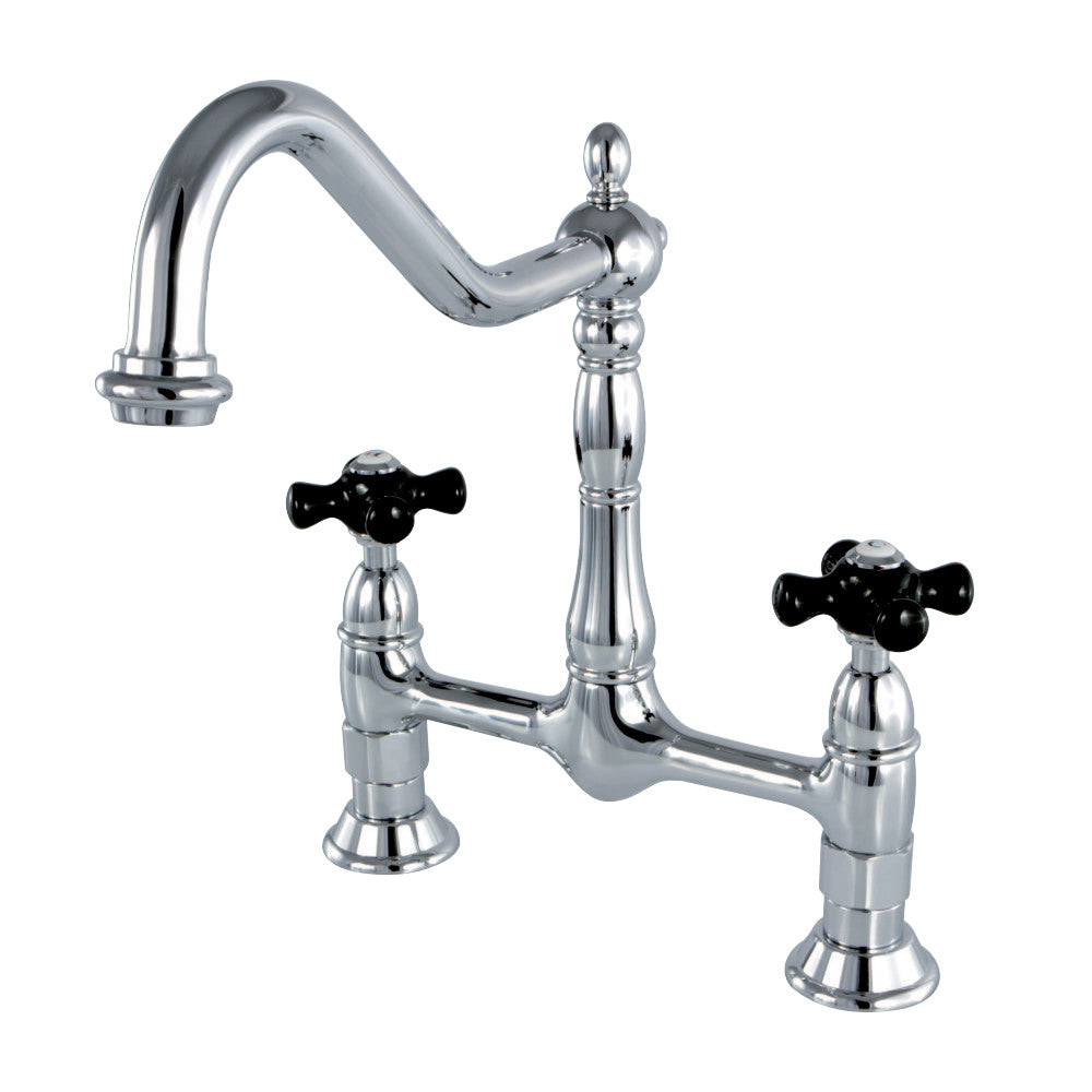 Kingston Brass KS1171PKX Duchess Bridge Kitchen Faucet, Polished Chrome - BNGBath