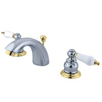 Thumbnail for Kingston Brass KB944B Mini-Widespread Bathroom Faucet, Polished Chrome/Polished Brass - BNGBath
