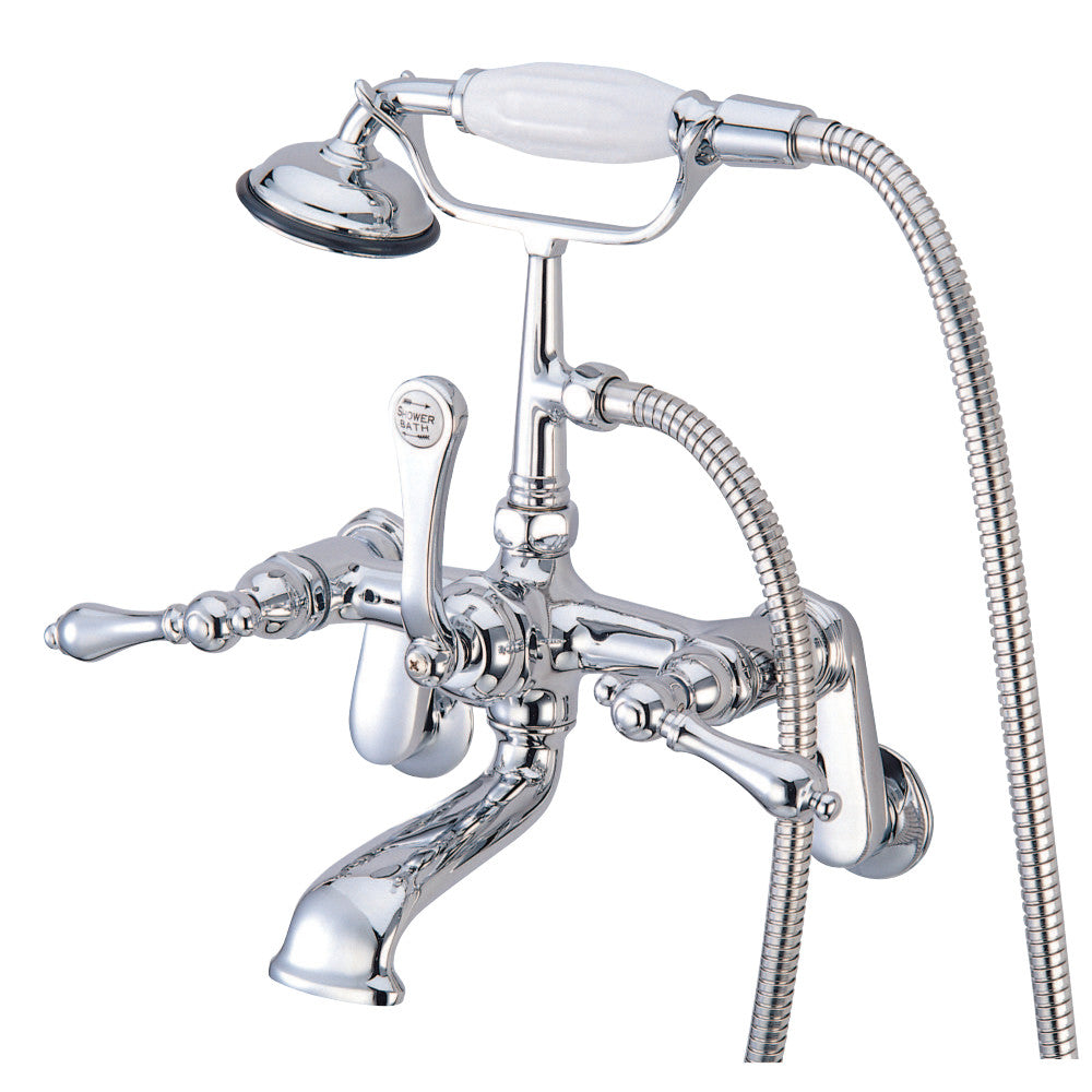 Kingston Brass CC52T1 Vintage Wall Mount Clawfoot Tub Faucet with Hand Shower, Polished Chrome - BNGBath