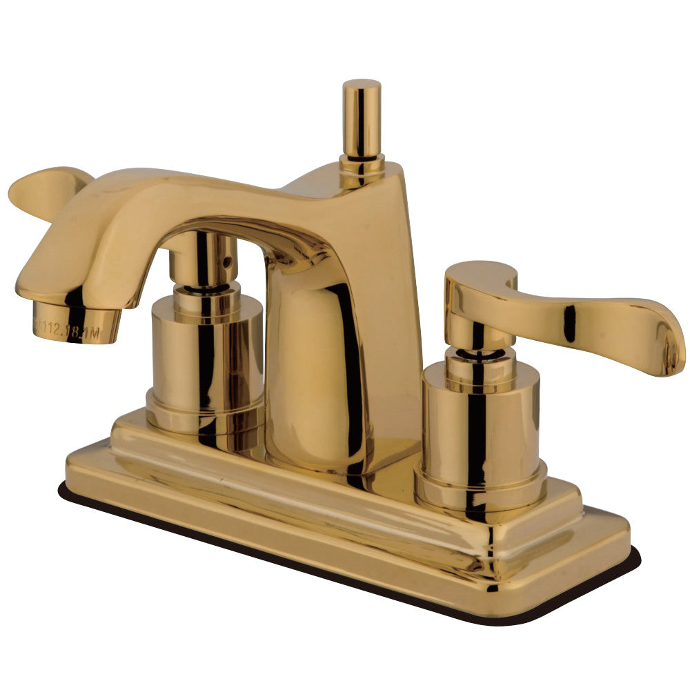 Kingston Brass KS8642DFL 4 in. Centerset Bathroom Faucet, Polished Brass - BNGBath