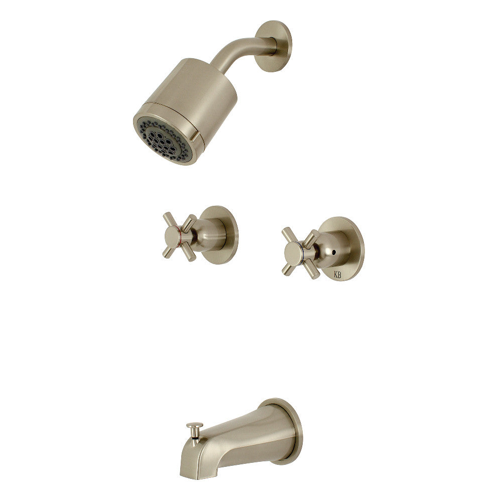 Kingston Brass KBX8148DX Concord Two-Handle Tub and Shower Faucet, Brushed Nickel - BNGBath