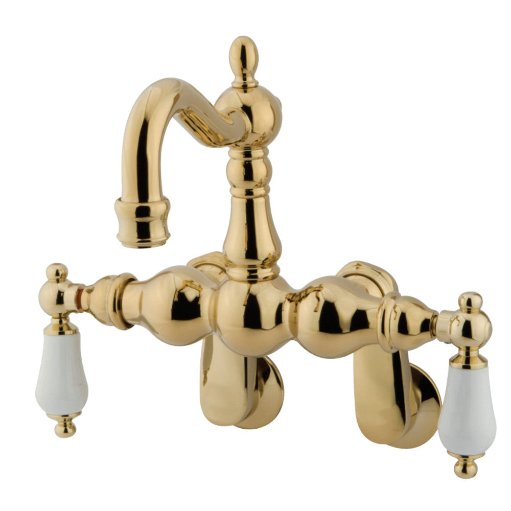 Kingston Brass CC1083T2 Vintage Adjustable Center Wall Mount Tub Faucet, Polished Brass - BNGBath