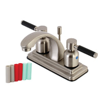 Thumbnail for Kingston Brass KB4648DKL 4 in. Centerset Bathroom Faucet, Brushed Nickel - BNGBath