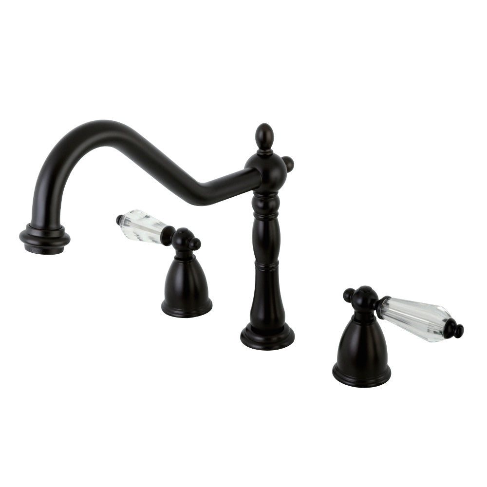 Kingston Brass KB1795WLLLS Widespread Kitchen Faucet, Oil Rubbed Bronze - BNGBath