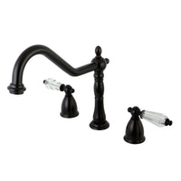 Thumbnail for Kingston Brass KB1795WLLLS Widespread Kitchen Faucet, Oil Rubbed Bronze - BNGBath