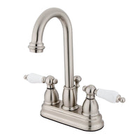 Thumbnail for Kingston Brass KB3618PL 4 in. Centerset Bathroom Faucet, Brushed Nickel - BNGBath