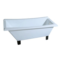 Thumbnail for Aqua Eden VTRF673018A5 67-Inch Acrylic Single Slipper Clawfoot Tub (No Faucet Drillings), White/Oil Rubbed Bronze - BNGBath