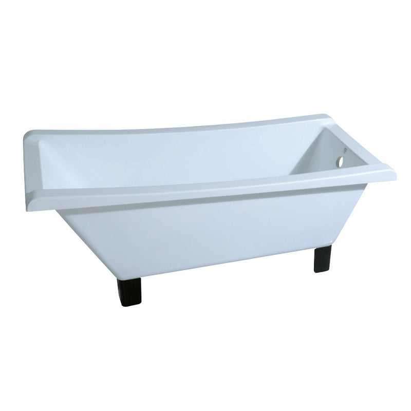 Aqua Eden VTRF673018A5 67-Inch Acrylic Single Slipper Clawfoot Tub (No Faucet Drillings), White/Oil Rubbed Bronze - BNGBath