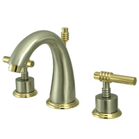 Thumbnail for Kingston Brass KS2969ML 8 in. Widespread Bathroom Faucet, Brushed Nickel/Polished Brass - BNGBath