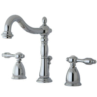 Thumbnail for Kingston Brass KB1971TAL Tudor Widespread Bathroom Faucet with Plastic Pop-Up, Polished Chrome - BNGBath