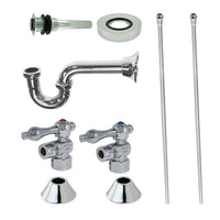 Thumbnail for Kingston Brass CC43101VKB30 Traditional Plumbing Sink Trim Kit with P-Trap and Drain, Polished Chrome - BNGBath