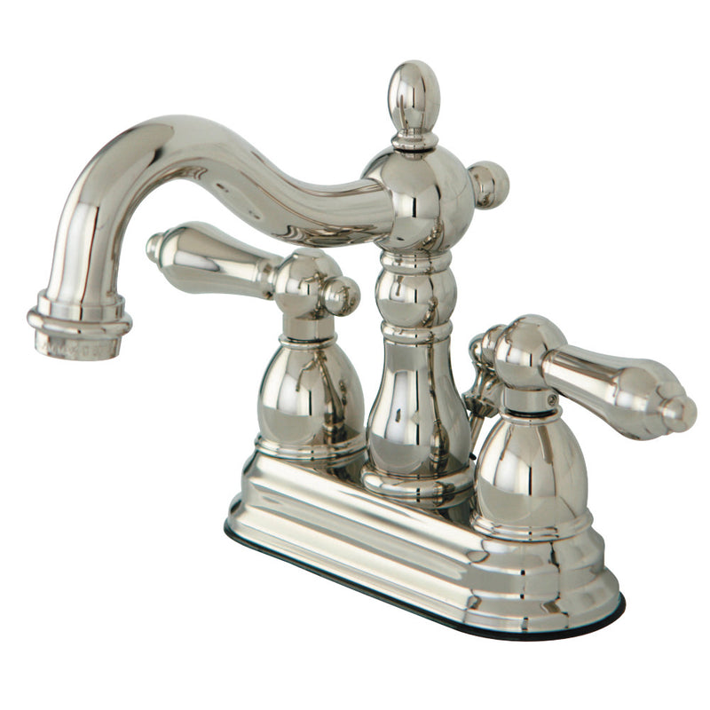 Kingston Brass KB1606AL Heritage 4 in. Centerset Bathroom Faucet, Polished Nickel - BNGBath