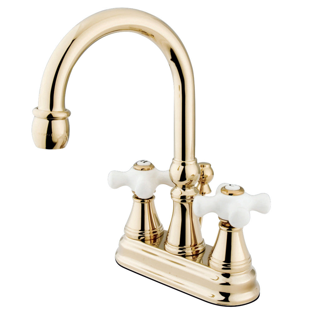 Kingston Brass KS2612PX 4 in. Centerset Bathroom Faucet, Polished Brass - BNGBath