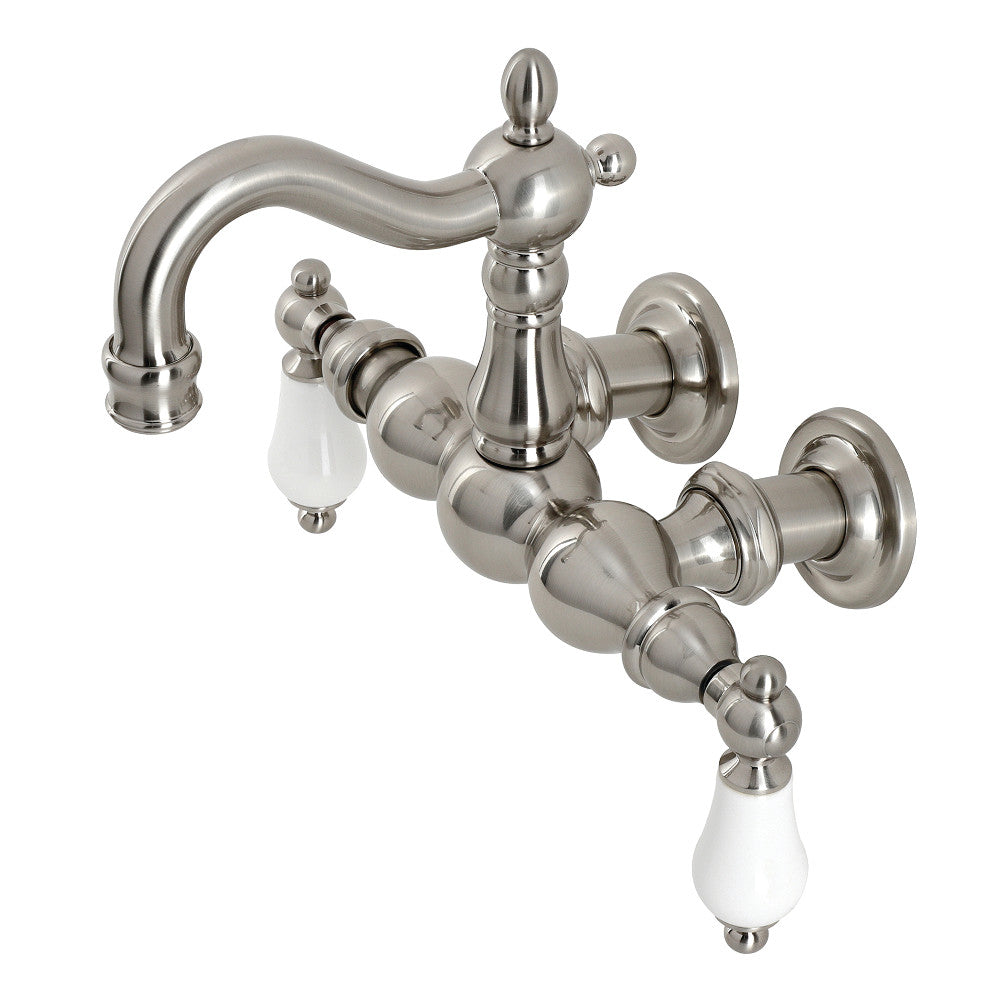 Kingston Brass CA1005T8 Heritage 3-3/8" Tub Wall Mount Clawfoot Tub Faucet, Brushed Nickel - BNGBath