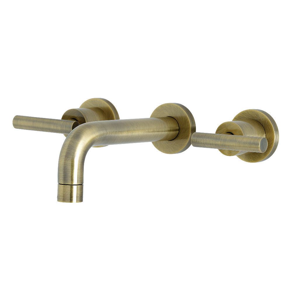 Kingston Brass KS8123CML Manhattan 2-Handle 8 in. Wall Mount Bathroom Faucet, Antique Brass - BNGBath