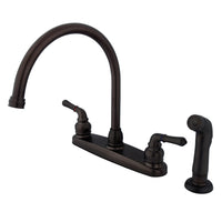 Thumbnail for Kingston Brass FB795SP Magellan 8-Inch Centerset Kitchen Faucet with Sprayer, Oil Rubbed Bronze - BNGBath